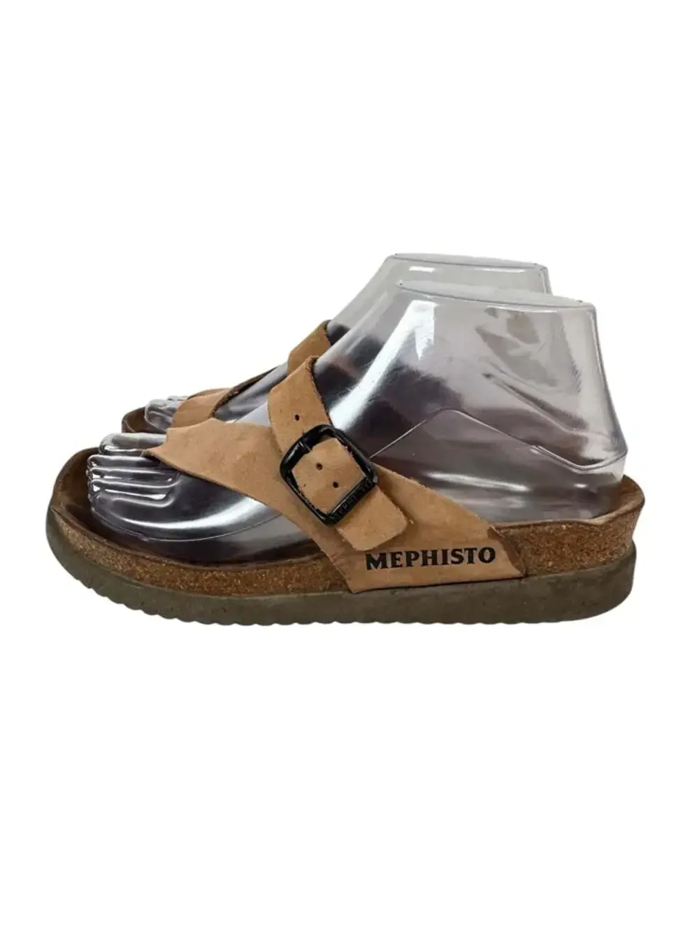 Mephisto Helen Sandals Beige Suede Cork Comfort Walking Travel Euro 36
